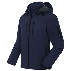 CREATMO US Men's Lightweight Active & Performance Soft Shell Water Resistant Autumn Jacket Navy XL