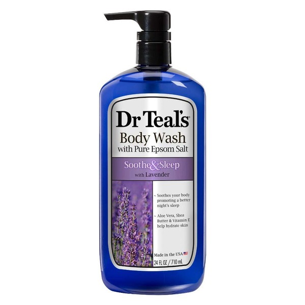 Dr Teal's Pure Epsom Salt Body Wash Soother & Moisturize With Lavender 24 oz (Pack of 3)