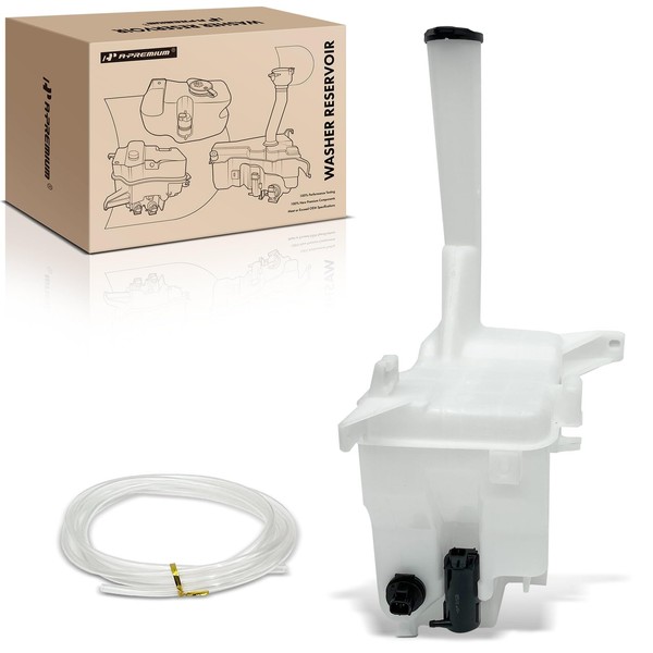 A-Premium Windshield Washer Reservoir with (Washer Pump/Cap/Filler Neck/Hose/Bracket/Fluid Level Sensor)