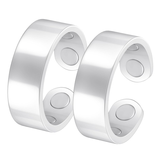 Jecanori 2 magnetische Ringe für Damen und Herren, verstellbarer Ring