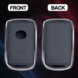 SK CUSTOM - Funda de piel negro y marco de aluminio compatible con Mazda 3 6 CX-30 CX-5 CX-9 3/4 botón sin llave