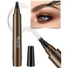 AWROSE Eyebrow Pencil, 3D Waterproof Microblading Eyebrow Pen 4 Fork