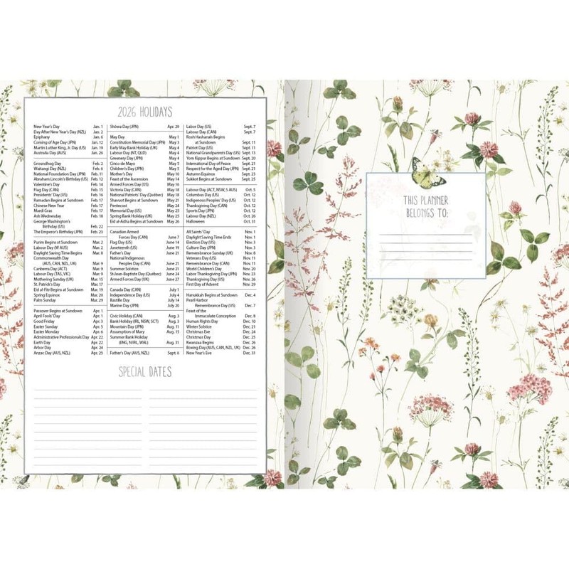 Lang Companies, Watercolor Seasons Monthly 2026 Pocket Planner, 4.9'' X