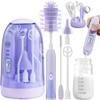 Electric Bottle Brush Cleaner,Rechargable Baby Bottle Brush with Thermometer,Drying Rack,Waterproof