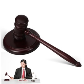 Operitacx Unique Judge Hammer Sound Block Wooden Auction Gavel Traditional Design for Court Ceremonies and Meetings