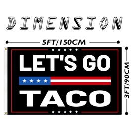Let's Go Taco Flag 3X5 Ft Outdoor Flag with 2 Brass Grommets, for Garden Yard Bedroom Decor