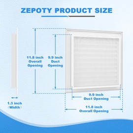 Zepoty Zepoty 12" X 12" Aluminum Gable Vent, Paintable Shed Vents with Screen, Stylish Design Return Air Grill, Perfect for Houses, Attics, and Exterior Walls [ Inside Dimensions: 10" x 10" ]