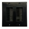 RiteAV - Dual Gang Wall Plate with Brush Bristles -