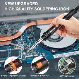 Soldering Iron kit,Preciva 135W Adjustable Temperature and Fast Heating Ceramic Thermostatic Design, 5pcs Replacement Solder Tips,Solder Wire,Soldering Gun Welding Tools for Welding and Repair