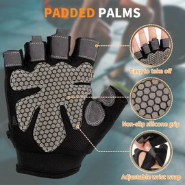 Weight Lifting Gloves Full Palm Protection, Gym Gloves for Men Women, Breathable Workout Gloves for Weightlifting, Cycling, Rowing, and Fitness Training (Large)