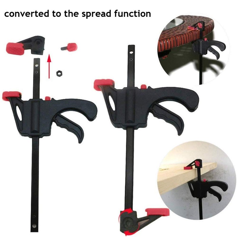 KAHEIGN 6Pcs Quick Grip Clamps, 4 inch Ratchet Bar Clamps