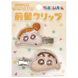 Eye Planning Crayon Shin-chan 3D Acrylic Bangs Clip, Yellow, Mascot Size: Approx. 1.6 x 2.0 inches (40 x 50 mm), 1 Piece K2940D