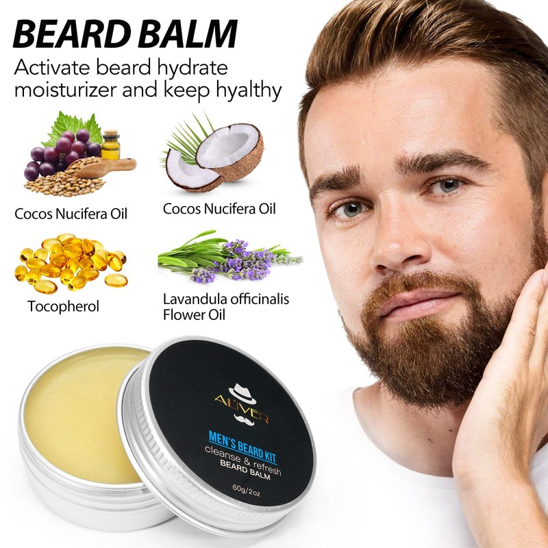 Beard Growth Kit, Beard Grooming Kit for Men W/Beard Roller,Atural