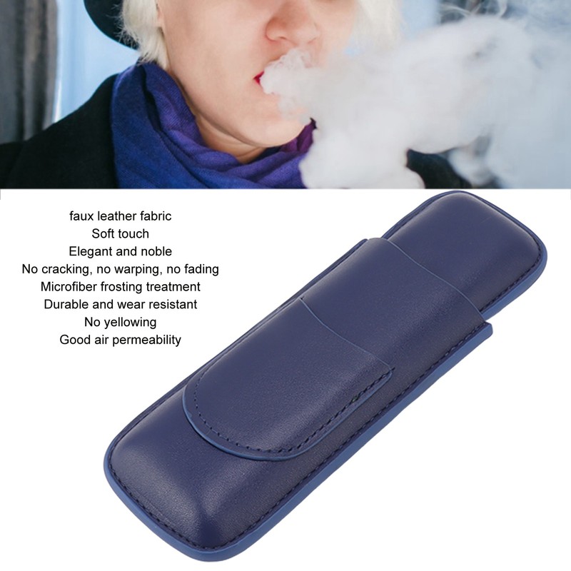 Cigar Case Elegant Vintage Hand Crafted Slim Portable 2 Fingers