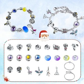 Advent Calendar 2024,Christmas Magic Boys Gift Countdown 24 Days Surprise Funny Theme Set Gift for Boys Teen Girls with Fashion Unique DIY Bracelet