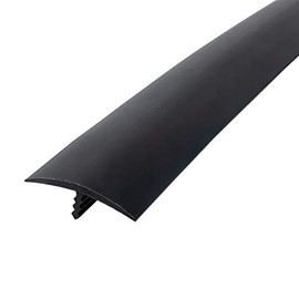 Outwater Plastic T-molding 1-1/4 Inch Black Flexible Polyethylene Center Barb Tee Moulding 25 Foot Coil