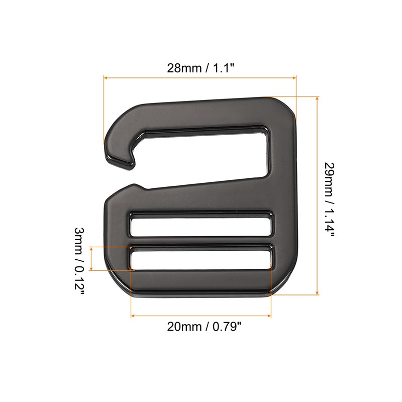 QUARKZMAN Pack of 4 20 mm / 0.79 Inch Metal