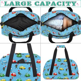 Cartoon Truck Duffle Bags for Kids,Waterproof Sports Gym Bag,Travel Weekender Overnight Bag,Foldable Gymnastics Work Out Bags Portable Gymnastics Sleepover Bags Lightweight Sports Duffel Bags