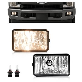 HECASA Pair Fog Lights Compatible with 2017-2020 Ford F250 F350 F450 F550 Super Duty Pickup Truck Front Bumper Fog Driving Lamp Clear Lens Driver & Passenger Side