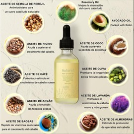 Juego de 5 PCS Aceite Natural Para el Crecimiento del Cabello,Aceite Para Crecimiento de cabello con rosemary oil,para crecimiento del cabello, adecuado para reparary hidratar cabello dañado（240ml）