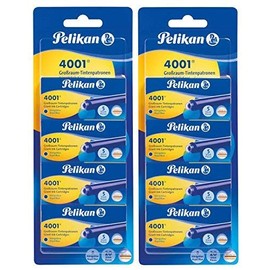 Pelikan Pelikan 330894 Tintenpatronen 4001, 40 Stück, (4 x 5 Großraum-Patronen, königsblau, 2 Packungen)