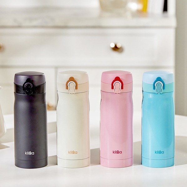 CLINA hot and cold one-touch tumbler 350ml/500ml water bottle/thers, 350ml/pearl