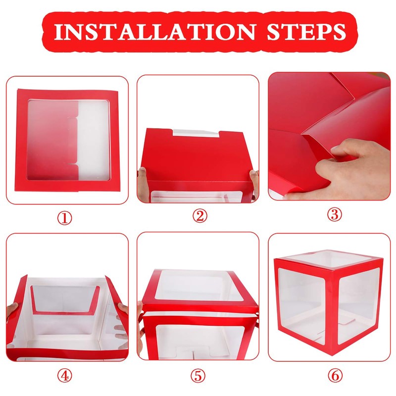 Christmas Decorations Large Red Transparent Light Box, Holiday Party Home