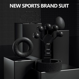 XAGYL Grip Strength Trainer Set(4 Pack), Ajustable Hand Grip Strengthener & Forearm Excerciser with Gripster, Grip Ring, Relief Ball and Finger Exerciser, Workout Equipment Perfact for Injury Recover and Finger Strength