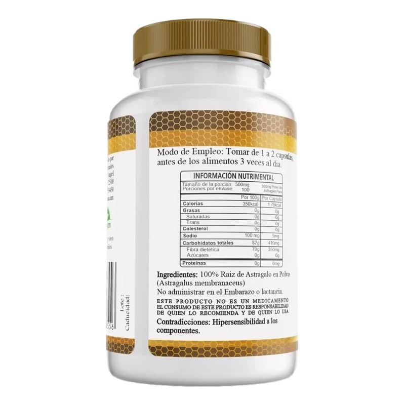 Astragalo Astragalus Puro Premium 100 Capsulas 500mg
