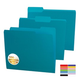 100 Packs Colored File Folders,Royal Blue File Folders Letter Size,1/3 Cut Tabs File Folder,Two-Tone File Folder,Manila File Folders for Office,School and Home,Organization