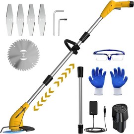 GardenJoy Cordless Grass Trimmer/Edger, Fast Charger Battery Powered Lawn Wacker, Lightweight Electric Lawn Trimmer/Cutter for Gardens, and Yards Cordless Electric:_Green