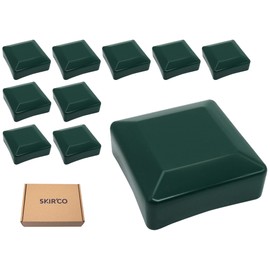 SKIR'CO RAL 6005 Fence Post Caps Square 70 x 70 mm Green Plastic Caps for Fence Posts Moss Green (Pack of 10)