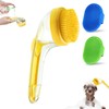 3Pcs Pet Bath Brush,Dog Scrubber for Bath,2 in 1 Dog