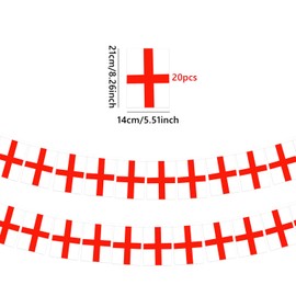 6 Meters Long England Flag Bunting World Cup Bunting Flags with 20 St Georges Flags - St Georges Day Decorations, Football Bunting A6-YGLSZLQ