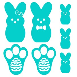 1Sheet Cute Bunny Feet Floor Decals Easter Stickers for Kids Waterproof Self-Adhesive Spring for Home Party Supplies Decor(Blue)