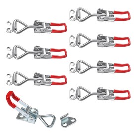 Pack of 8 Tension Clasps, Lever Lock Box Closure, Tension Clasp, 100 kg Toggle Lock with 40 Pieces Screws, Side Wall Lock for Boxes, Cupboards, Drawers, Doors, Windows