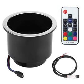 KIMISS 3.7inch DC12V 3W Plastic RGB LED Light Drink Cup Holder with Remote Control​ for Boat Yacht RV Truck Modification