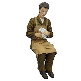 Melody Jane Dolls House People Victorian Servant Polishing Silver Resin Figure