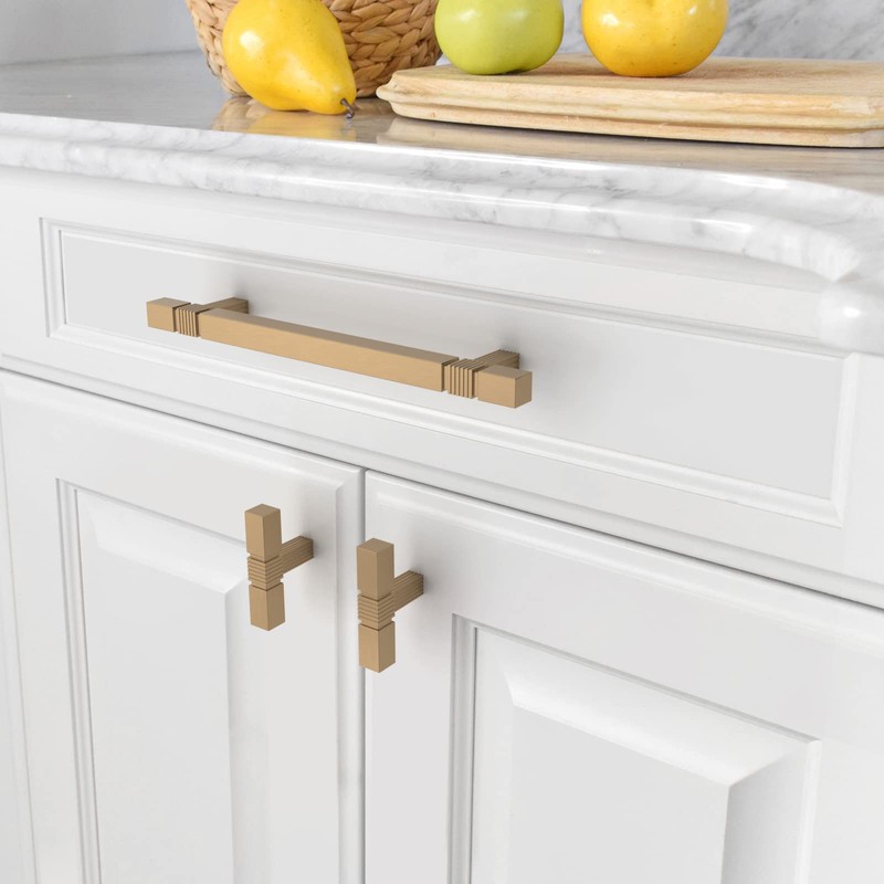 Amerdeco 10 Pack Champagne Bronze Cabinet Pulls 5 Inch Hole