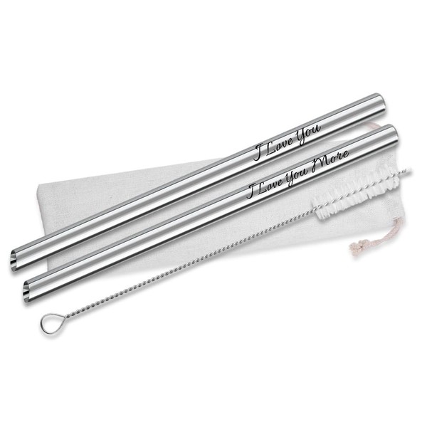 I Love You More Straws for Boyfriend Girlfriend Anniversary Birthday