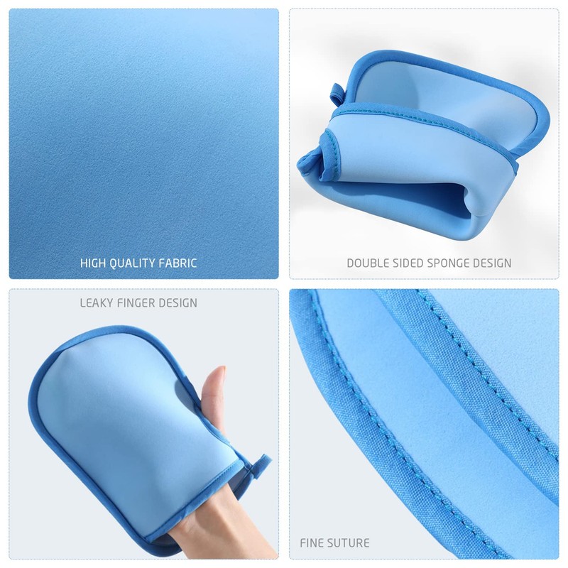 4 Pieces Bath Gloves Super Soft and Exfoliating with Hooks