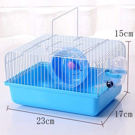 NO Pet House Villa Hamster Cage Pet House Portable Cage Small Animal Cage for Small Mouse Cage with Lots of Accessories Water Bottle Sliding Wheel for Mice and Small Animals (23 cm x 17 x 15 cm)
