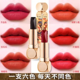Nuevo Lápiz Labial De Seis Colores En Uno, Doble Uso Diario Light Coral