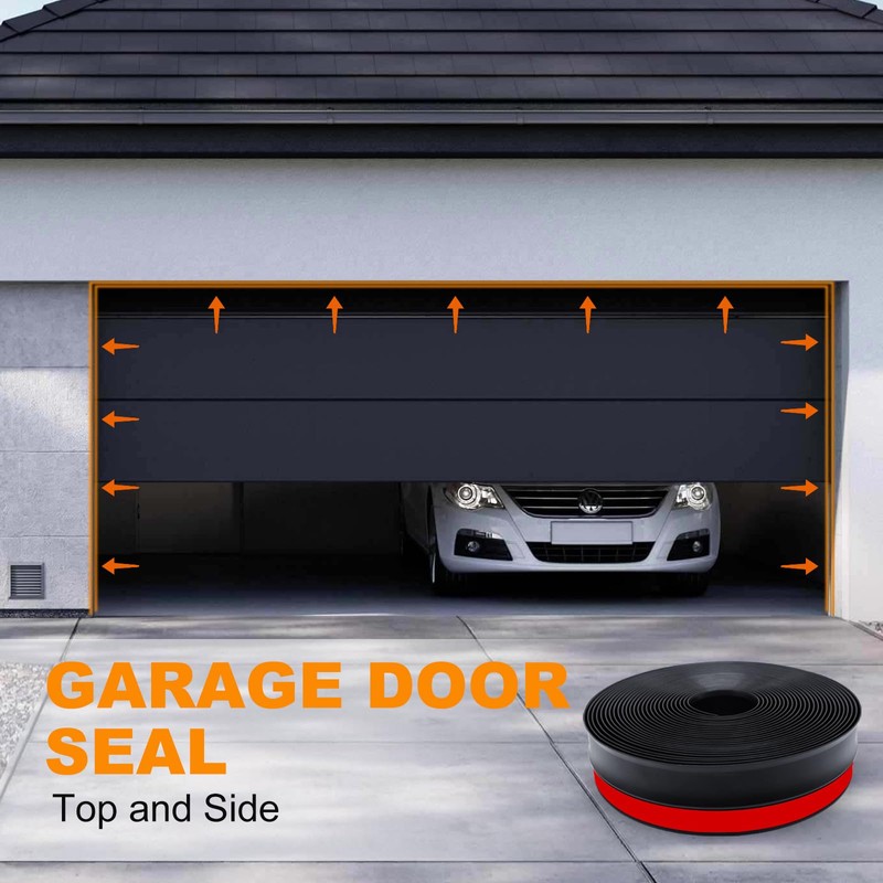 Garage Door Seal Top and Sides Seal Strip, Universal Rubber