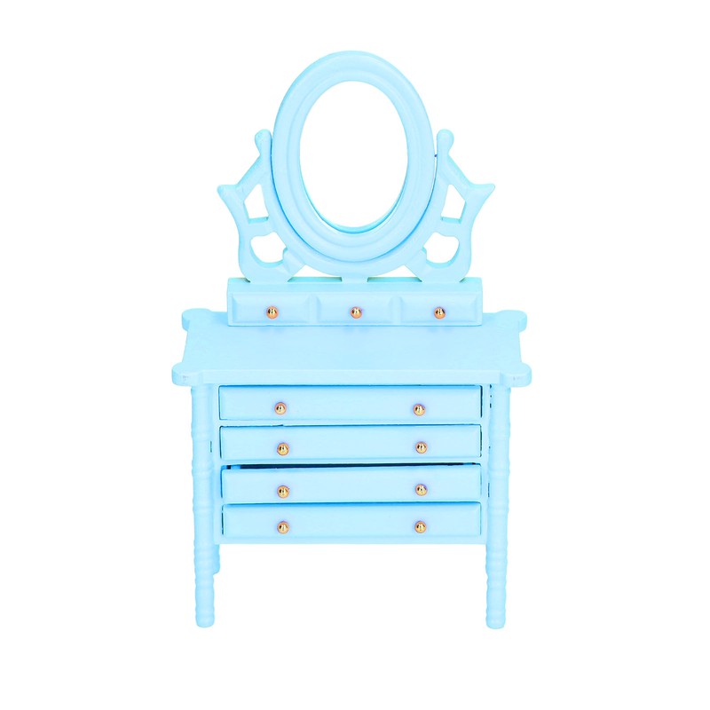 1:12 Scale Dollhouse Toilet Table High Simulation Wooden Miniature Dressing