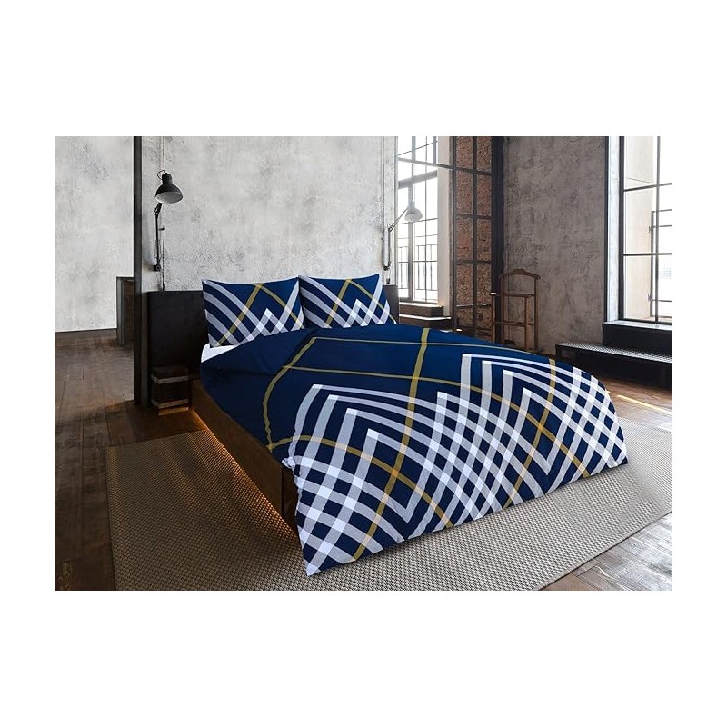 Charlotte Andersen Maxwell Geo Check Single Duvet Cover Set Reversible