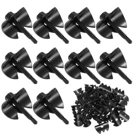 Pack of 33 Steel Cramps for Fence Attachment Wire Mesh, Accessories Steel Cramps for Fastening Wire Mesh Woven Fences, Double Rod Mat Fence Clamps, Stronger than a Usual U Nails, Black