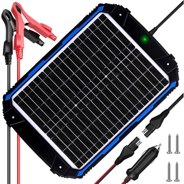 SUNER POWER 20W 12V Solar Trickle Charger with Waterproof MPPT