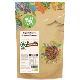 Wholefood Earth Organic Brown Linseed/Flaxseed – 500g | Raw | GMO Free | Vegan | High Fibre | Source of Protein | Certified Organic