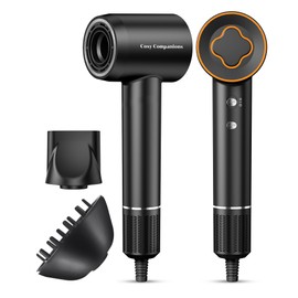 Cosy Companions Hair Dryer, 150000 RPM High-Speed Brushless Motor Negative Ionic Blow Dryer for Fast Drying, Low Noise Thermo-Control Hair-Dryer-with-Diffuser and Nozzle